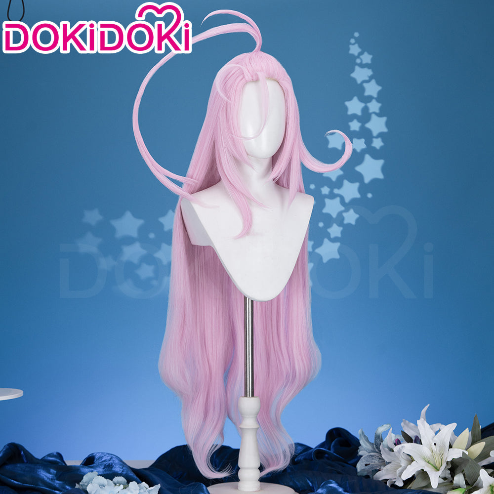 【Ready For Ship】DokiDoki Game Genshin Impact Cosplay Aino Wig Long Straight Pink Hair Marionette Song of the Welkin Moon