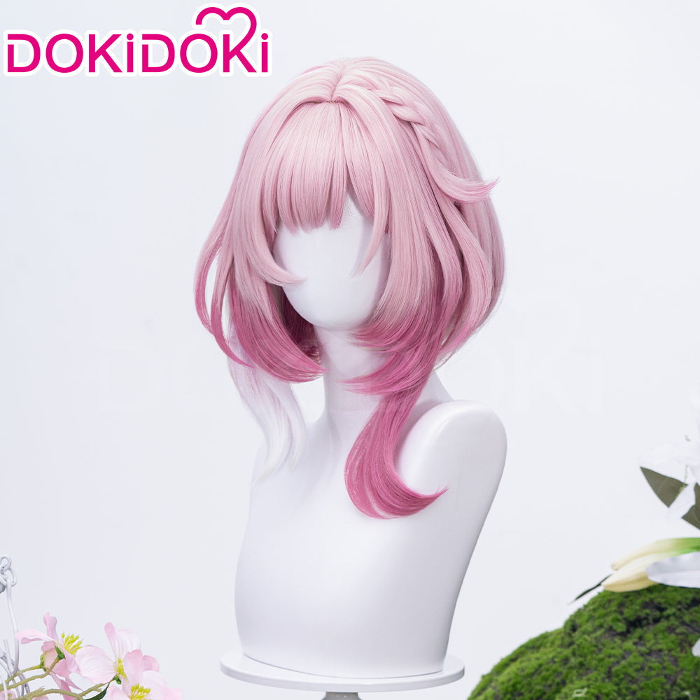 【EU LOCAL SHIPPING 】DokiDoki Game Honkai: Star Rail Cosplay Cyrene Wig Short Curly Light Dark Pink Gradient Hair / Head Accessory Set