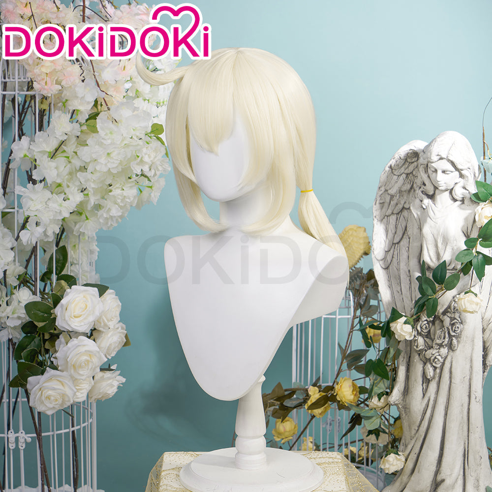 【Ready For Ship】DokiDoki GenShin Impact Cosplay Wig Klee Short Straight White Hair Women