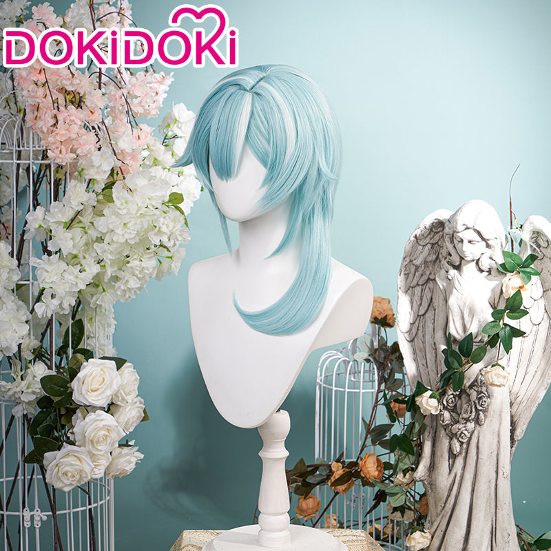 DokiDoki Game Genshin Impact Cosplay  Eula Cosplay Wig Blue Wig