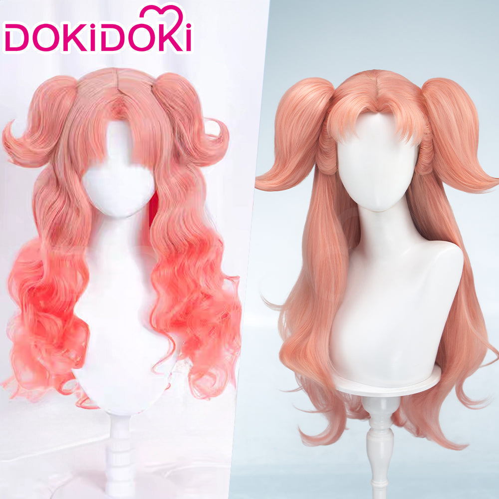 【Ready For Ship】DokiDoki Manga Anime Witch Hat Atelier Cosplay Tetia Cosplay Wig Long Curly Pink Hair Gradient