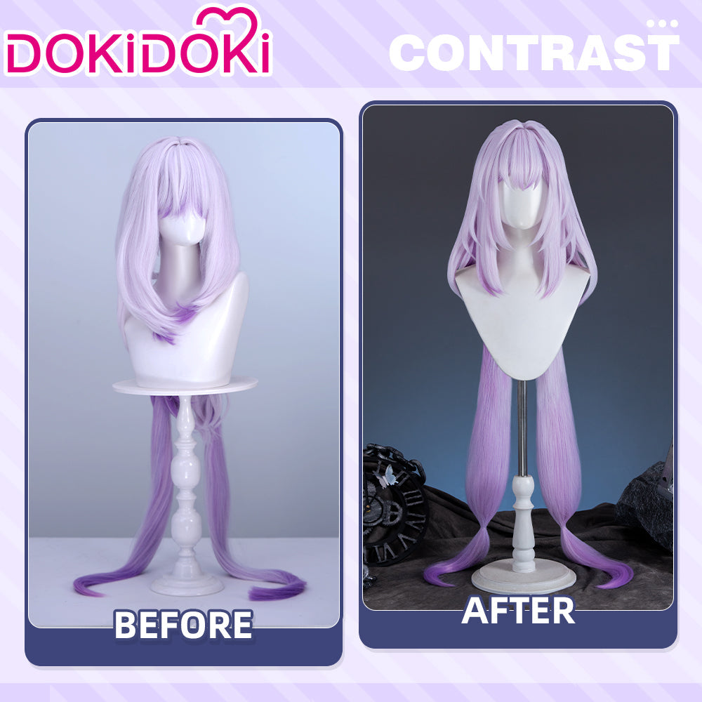 【US/EU Local Shipping】DokiDoki Game Honkai: Star Rail Cosplay Castorice Cosplay Wig Long Straight Purple Hair Twin Ponytails