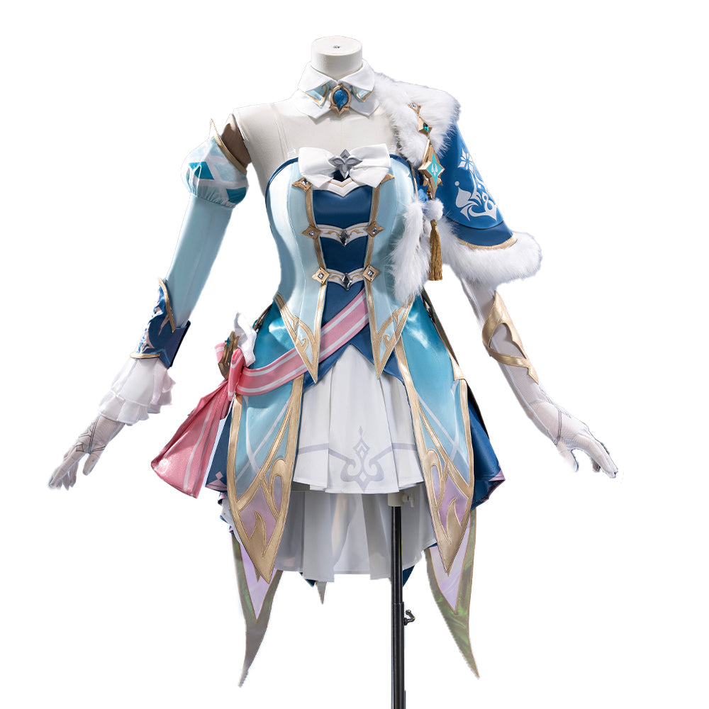 【Partially Ready For Ship】【Size S-2XL】DokiDoki-R Game Genshin Impact Cosplay Vesna Costume Snezhnaya Sudden Snow