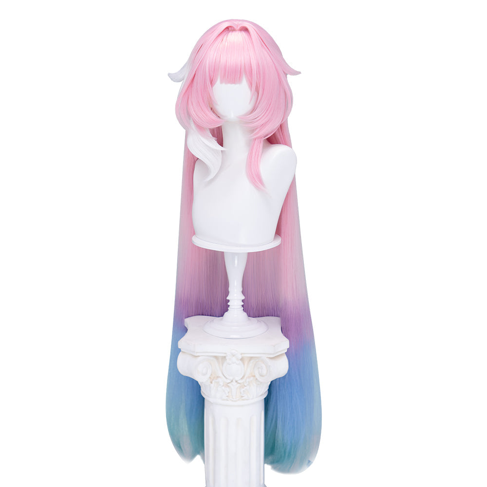 【EU Local Shipping】DokiDoki Game Honkai: Star Rail Cosplay Cyrene Wig Short Curly Light Dark Pink Gradient Hair / Head Accessory Set