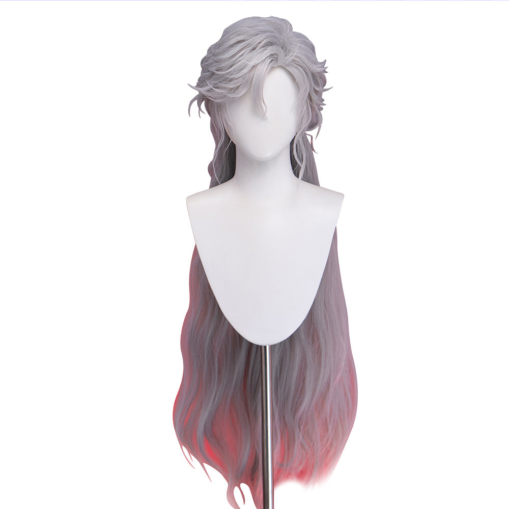 【Partial Ready For Ship】【Front Lace】DokiDoki Game Love and Deepspace Cosplay Sylus Wig Long Curly Silver Hair Silverwing Fiend