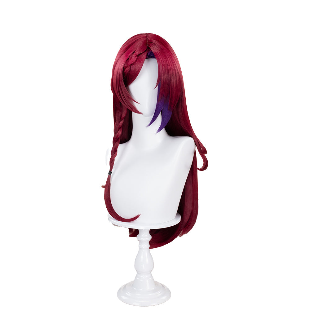 【US LOCAL SHIPPING 】DokiDoki Game Genshin Impact Chasca Cosplay Wig  Long Straight Red Hair Natlan