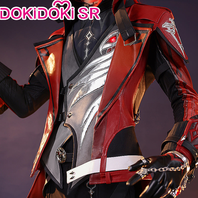 【Ready For Ship】【Last Batch】DokiDoki-SR Game Genshin Impact Cosplay Diluc Costume / Shoes Red Dead of Night