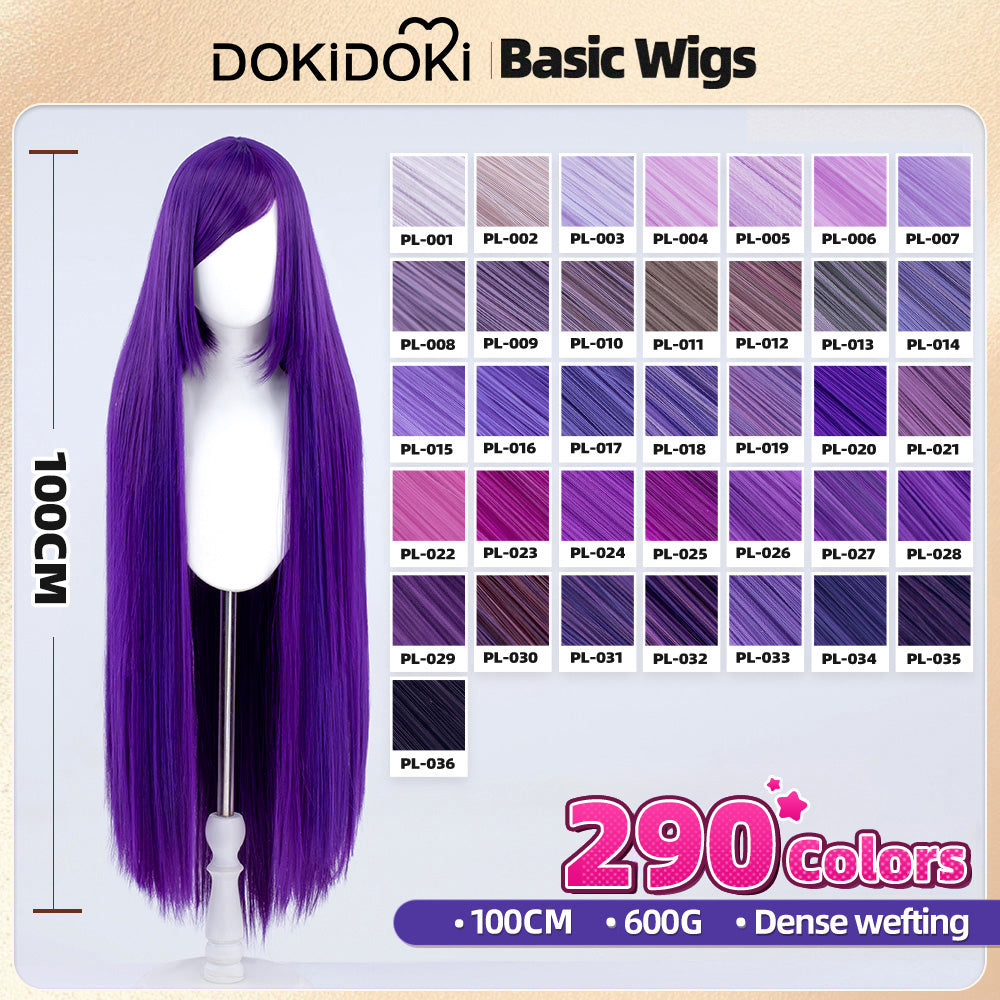 【Partially Ready For Ship】【Purple】DokiDoki Cosplay Wig Basic Wig Long Straight Purple 100 CM Hair Wig Base