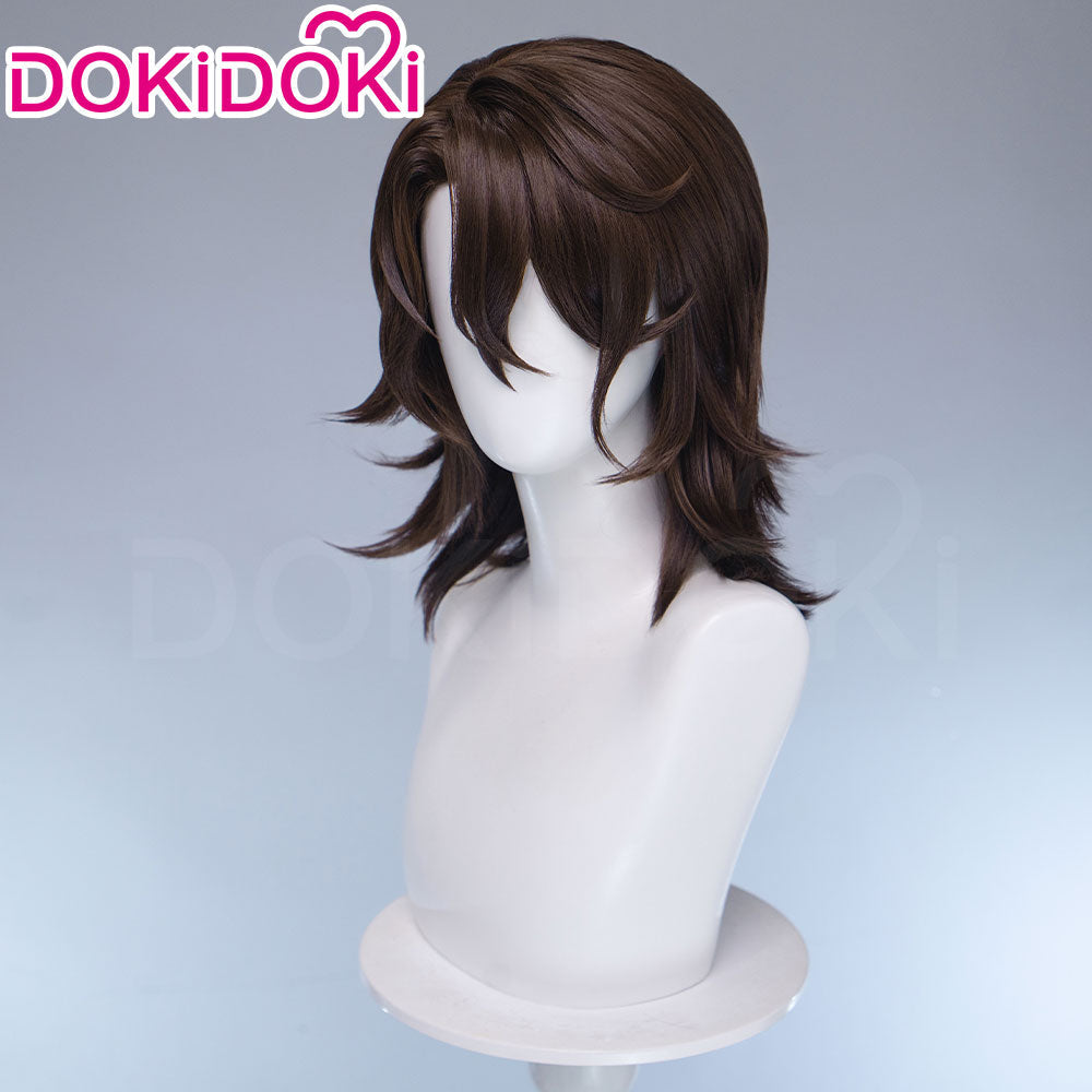 【Ready For Ship】DokiDoki Game Genshin Impact Cosplay Rerir Wig Long Curly White / Dark Hair Racher of Solnari
