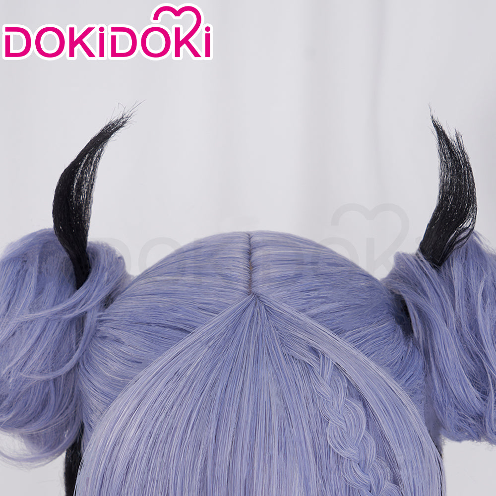 【Ready For Ship】DokiDoki Game Genshin Impact M Cosplay Wig Long Purple Black Gothic girl