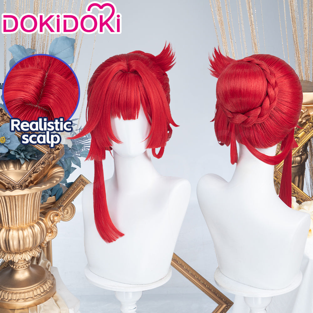 DokiDoki Game Honkai: Star Rail Cosplay Graphia Wig Short Curly Red Hair Murata Graphia
