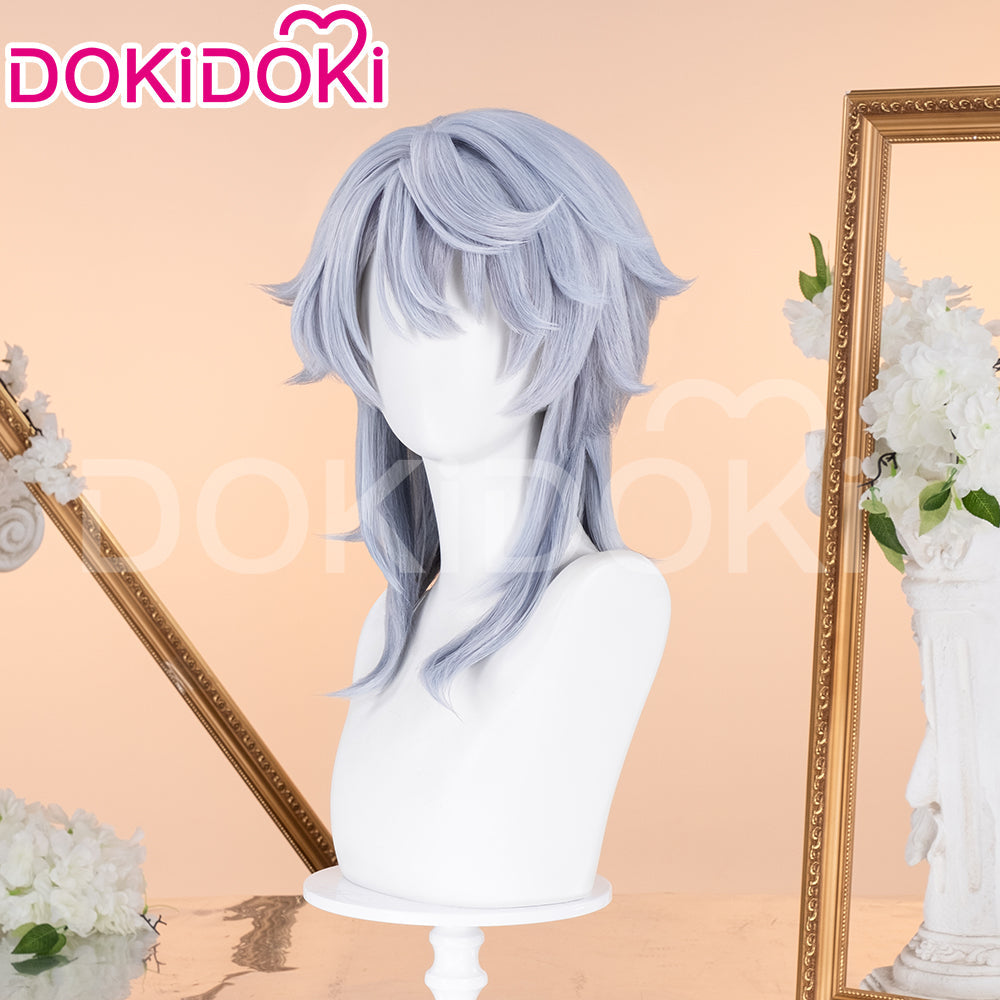 【US/EU LOCAL SHIPPING 】DokiDoki Game Honkai: Star Rail Cosplay Sunday Wig Long Straight Grey Hair