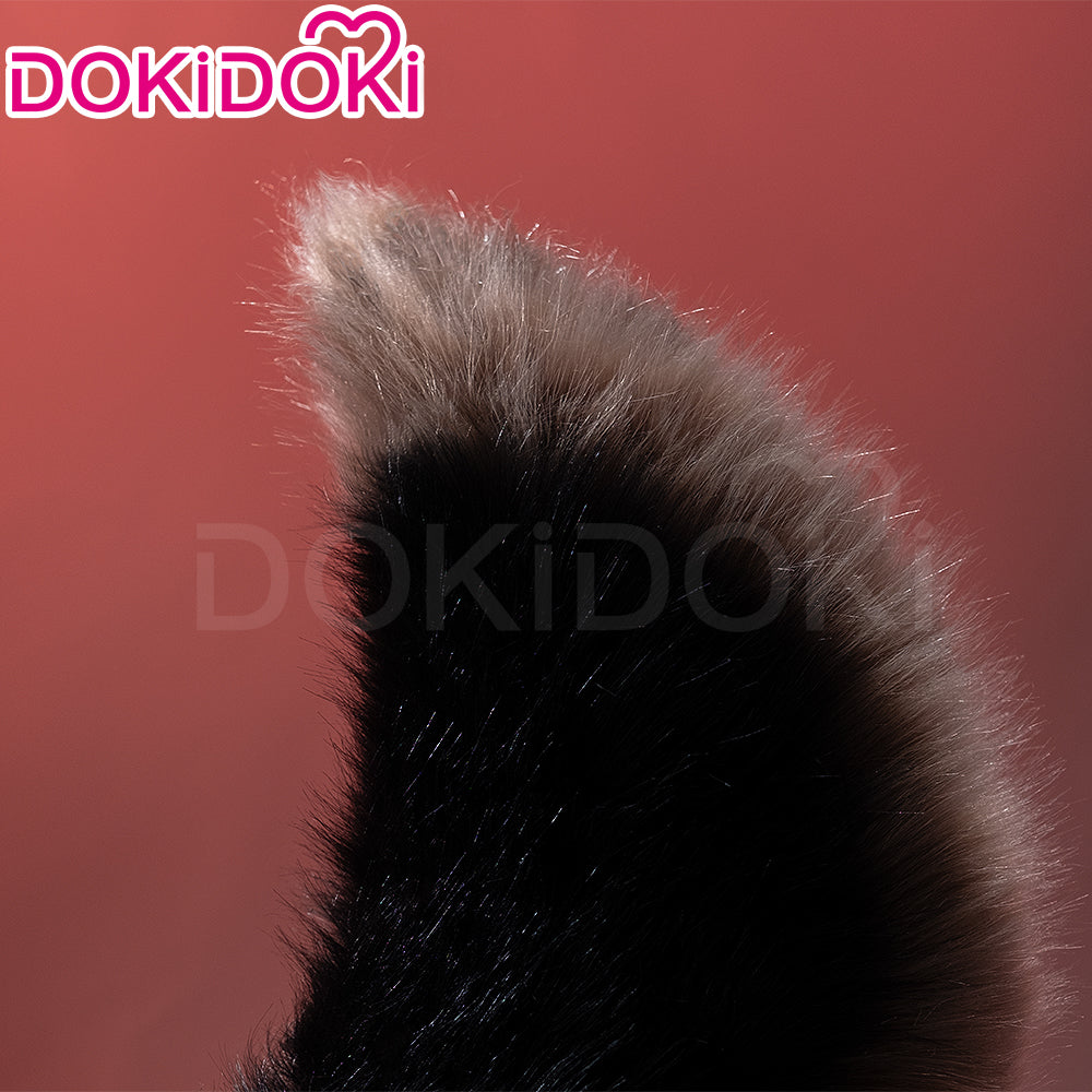 【Partial Ready For Ship】DokiDoki Game Zenless Zone Zero Cosplay Komano Manato Wig / Ears / Tail Short Curly Black Red Silver Hair ZZZ