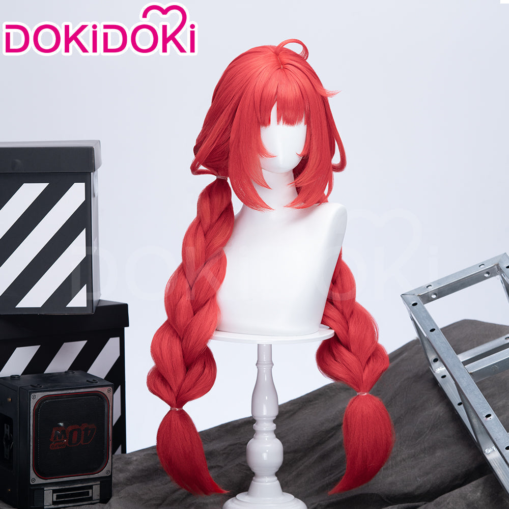 【US/EU Local Shipping】DokiDoki Game Zenless Zone Zero Cosplay Ukinami Yuzuha Wig Long Red Hair Double Pigtail Braids ZZZ