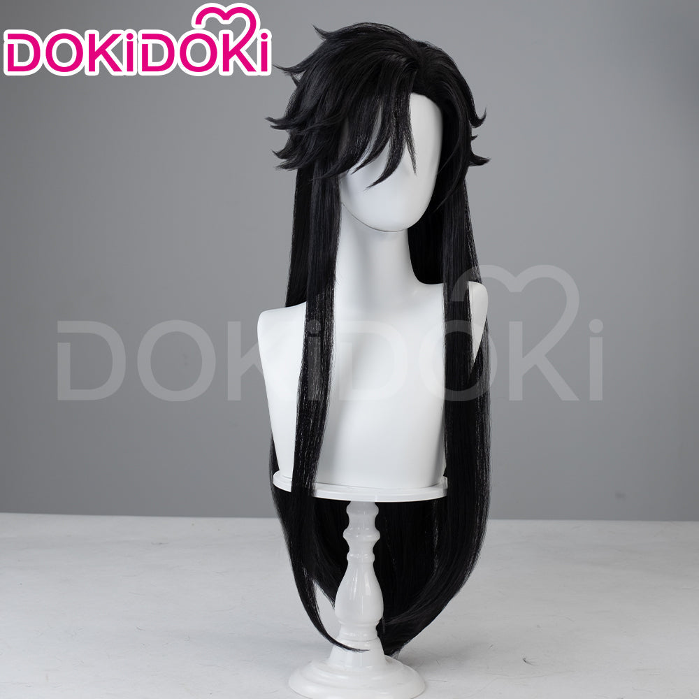 【Partially Ready For Ship】DokiDoki Game Genshin Impact Capitano Cosplay Wig / Mask Long Straight Red Hair Natlan The Captain