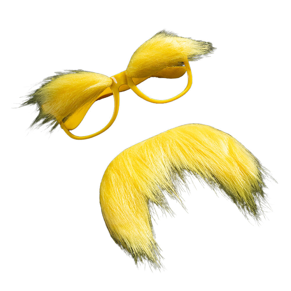 【In Stock】DokiDoki Anime The Lorax Cosplay Lorax Yellow Beard Glasses  Funny Accessory