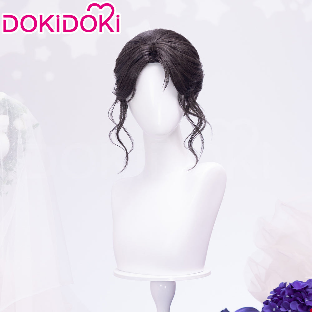 【Partially Ready For Ship】DokiDoki Game Love And Deepspace Cosplay Protagonist MC Wedding Wig / Veil / Headwear Xavier / Sylus / Zayne / Rafayel / Caleb  Black Hair Buns