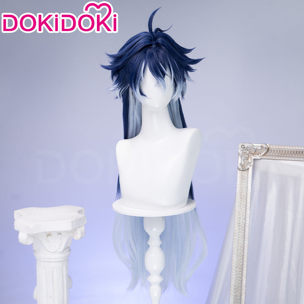DokiDoki Game Genshin Impact Cosplay Flins Wig Long Blue Gradient Hair Song of the Welkin Moon