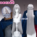 【Long Ver Ready For Ship】DokiDoki Game Zenless Zone Zero Cosplay Lady Sunbringer / Lindverne Sunbringer Wig Long Straight Silver Hair Twin Tails ZZZ