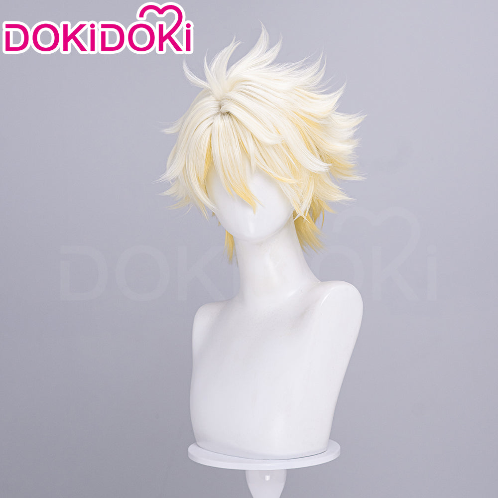 【Partially Ready For Ship】DokiDoki Game Honkai: Star Rail Cosplay Phainon Wig / Weft / Tattoo /  Ear Clips Short Straight Silver Hair Darkening