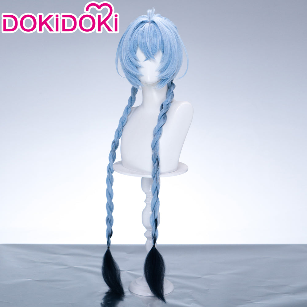 【Ready For Ship】DokiDoki Game Zenless Zone Zero Cosplay Lucia Wig Long Straight Blue Hair Buns Braid zzz