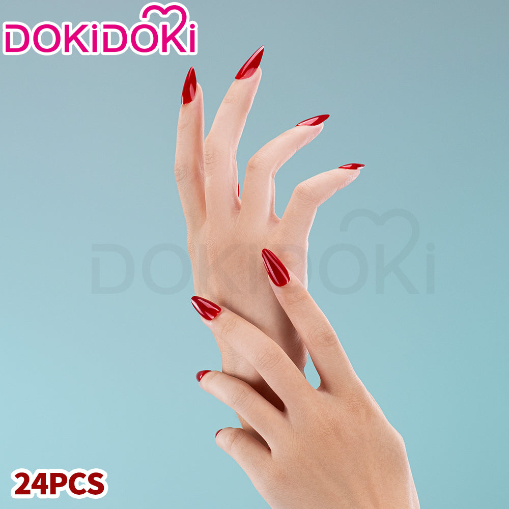 【Ready For Ship】DokiDoki Game Zenless Zone Zero Cosplay Jane Doe Wig / Nails /Weft Long Black Red Hair ZZZ