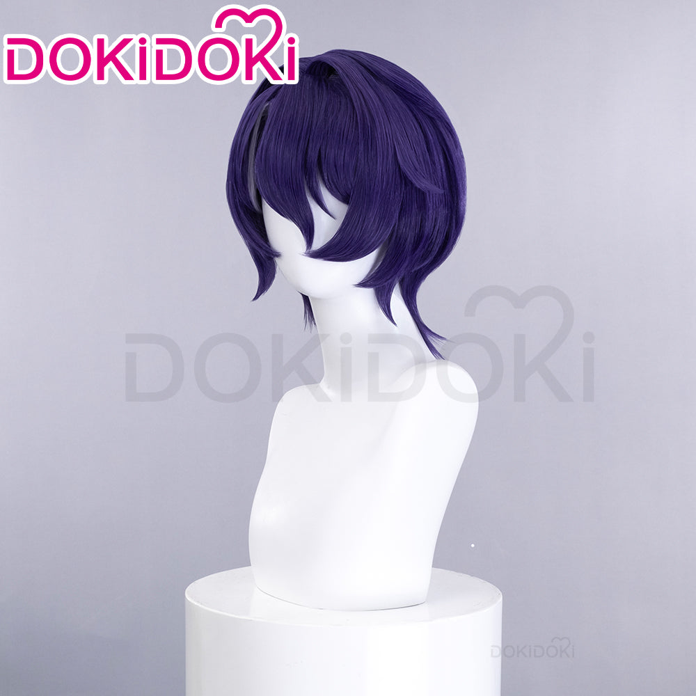【Ready For Ship】DokiDoki Game Honkai: Star Rail Cosplay Dr. Ratio Wig / Headwear / Ring Short Straight Purple Hair
