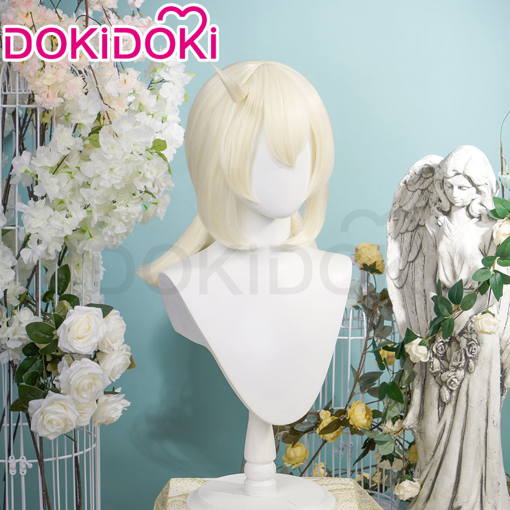 【Ready For Ship】DokiDoki GenShin Impact Cosplay Wig Klee Short Straight White Hair Women