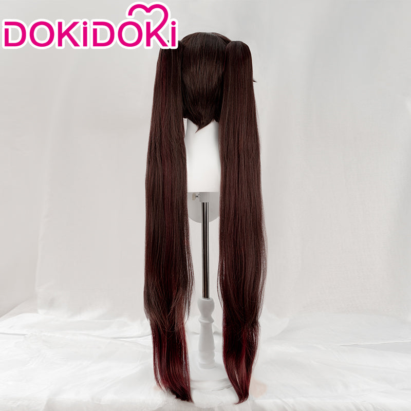 DokiDoki Game Genshin Impact Hutao Cosplay Wig Hu Tao Dark Brown