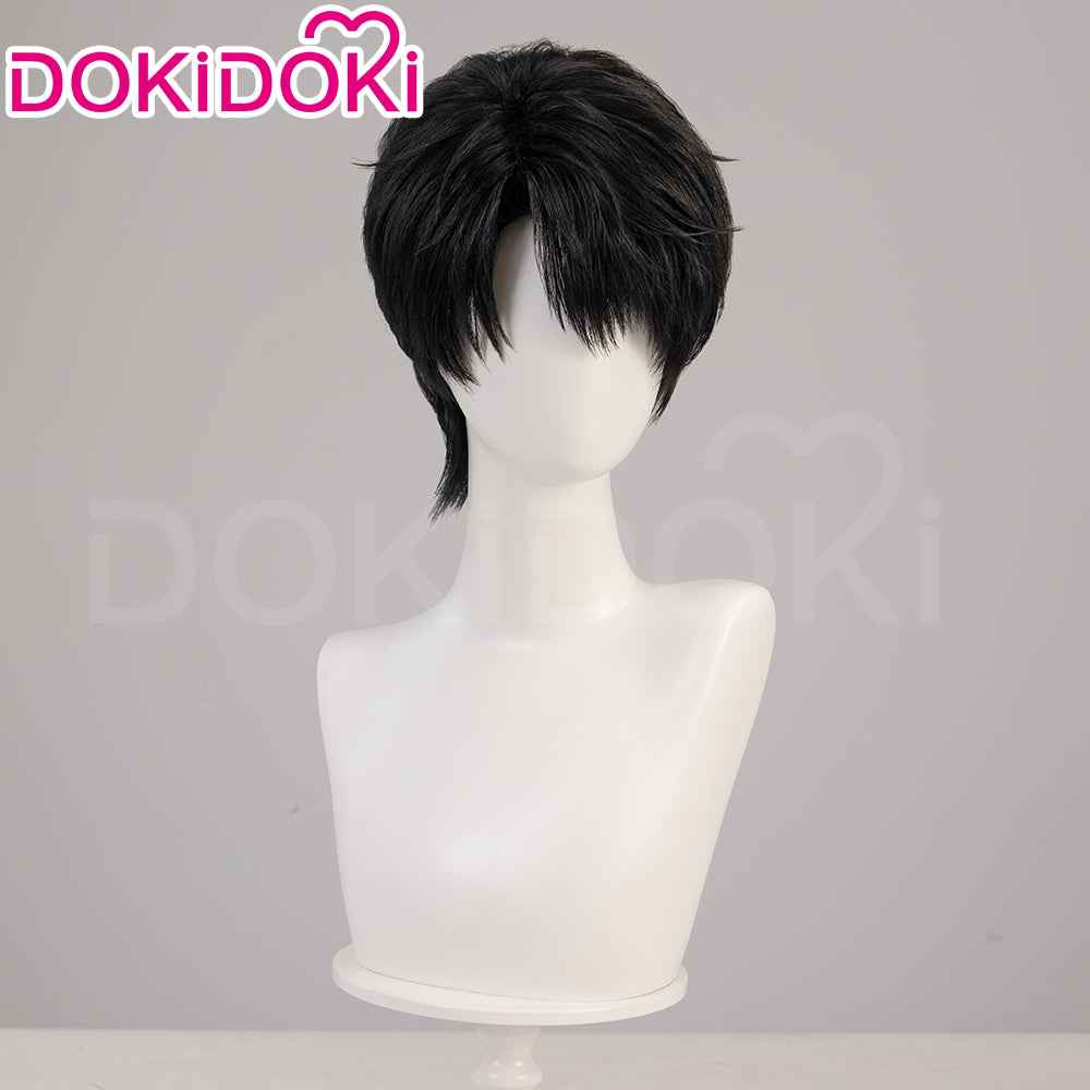 【US LOCAL SHIPPING 】DokiDoki Game Love And Deepspace Cosplay Caleb Wig Short Straight Black Brown Hair