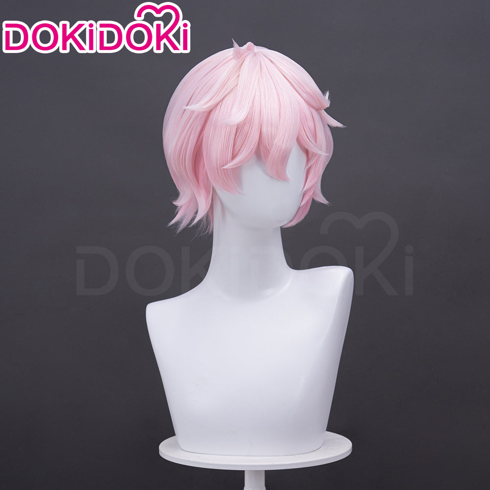 【Official Art Ver Ready For Ship】DokiDoki Game Genshin Impact Cosplay Dahlia Wig Pink Short Men Fontaine Mond