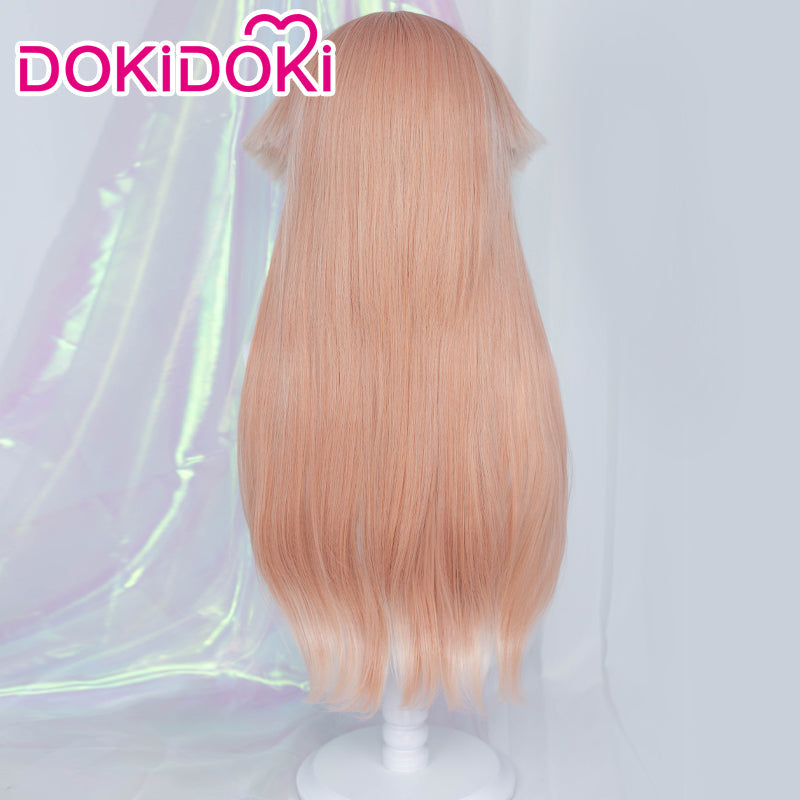 【Ready For Ship】DokiDoki Game Genshin Impact Yan Fei Cosplay Wig Long Pink Wig Yanfei