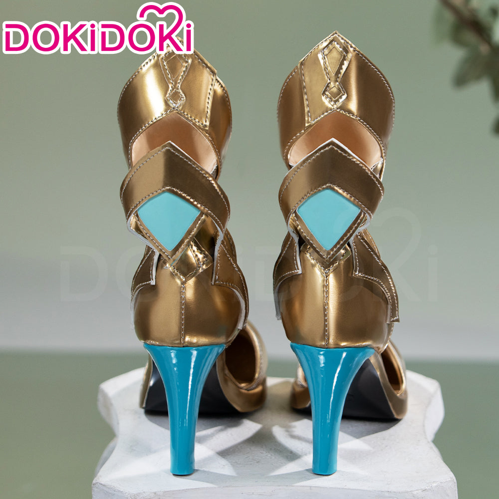 【Upgraded version】DokiDoki Game Genshin Impact Cosplay Nefer Shoes High Heel Gold