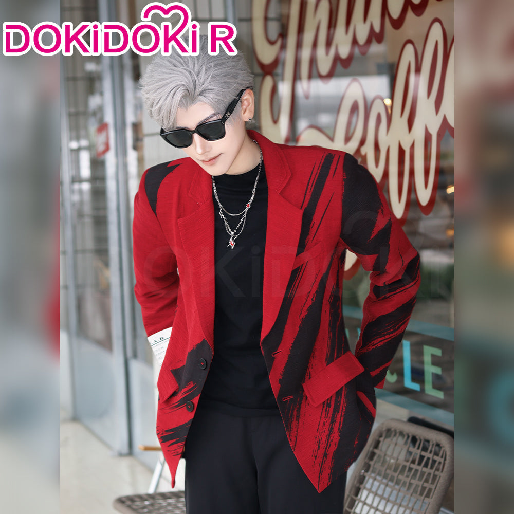 【Partial In Stock】【Size M-2XL】DokiDoki-R Game Love and Deepspace Cosplay Sylus Costume Dark Feather Red Suit