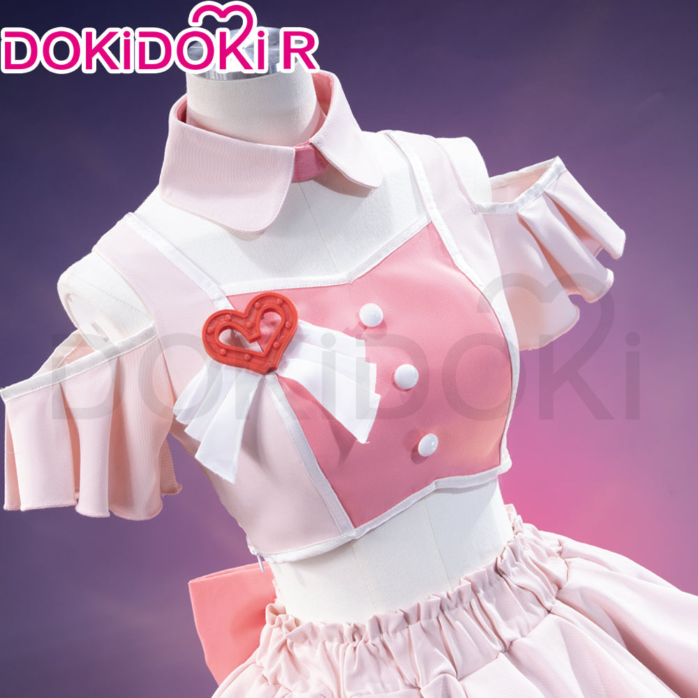 【Size S-2XL】DokiDoki-R Game Cosplay 4.5th Anniversary Costume White Pink Dress Cute Lolita