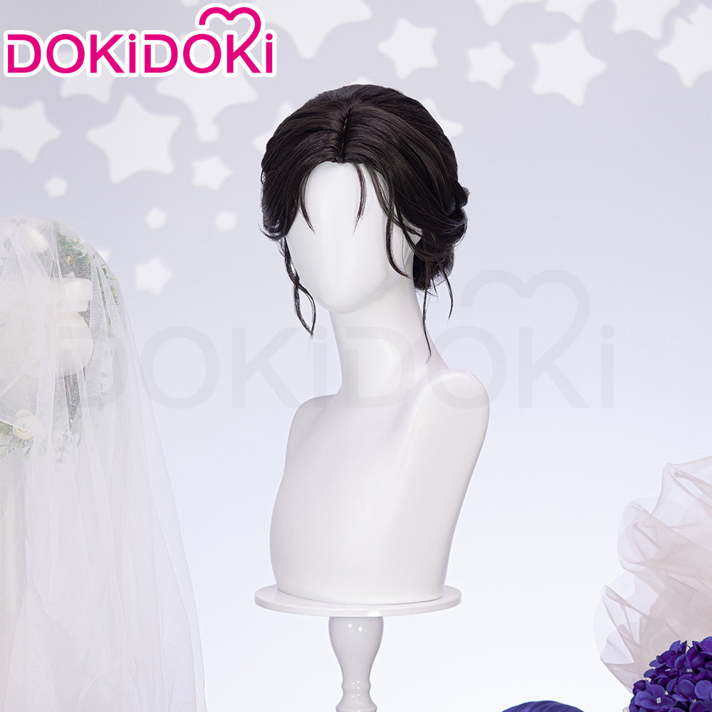 【Partially Ready For Ship】DokiDoki Game Love And Deepspace Cosplay Protagonist MC Wedding Wig / Veil / Headwear Xavier / Sylus / Zayne / Rafayel / Caleb  Black Hair Buns