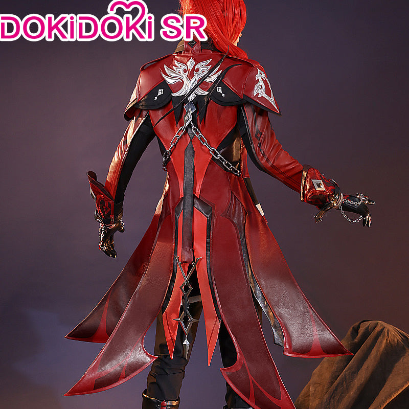 【Ready For Ship】【Last Batch】DokiDoki-SR Game Genshin Impact Cosplay Diluc Costume / Shoes Red Dead of Night