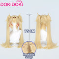 DokiDoki Game Zenless Zone Zero Cosplay Claret Flint Wig Long Curly Blonde Red Highlight Hair Double Ponytails ZZZ