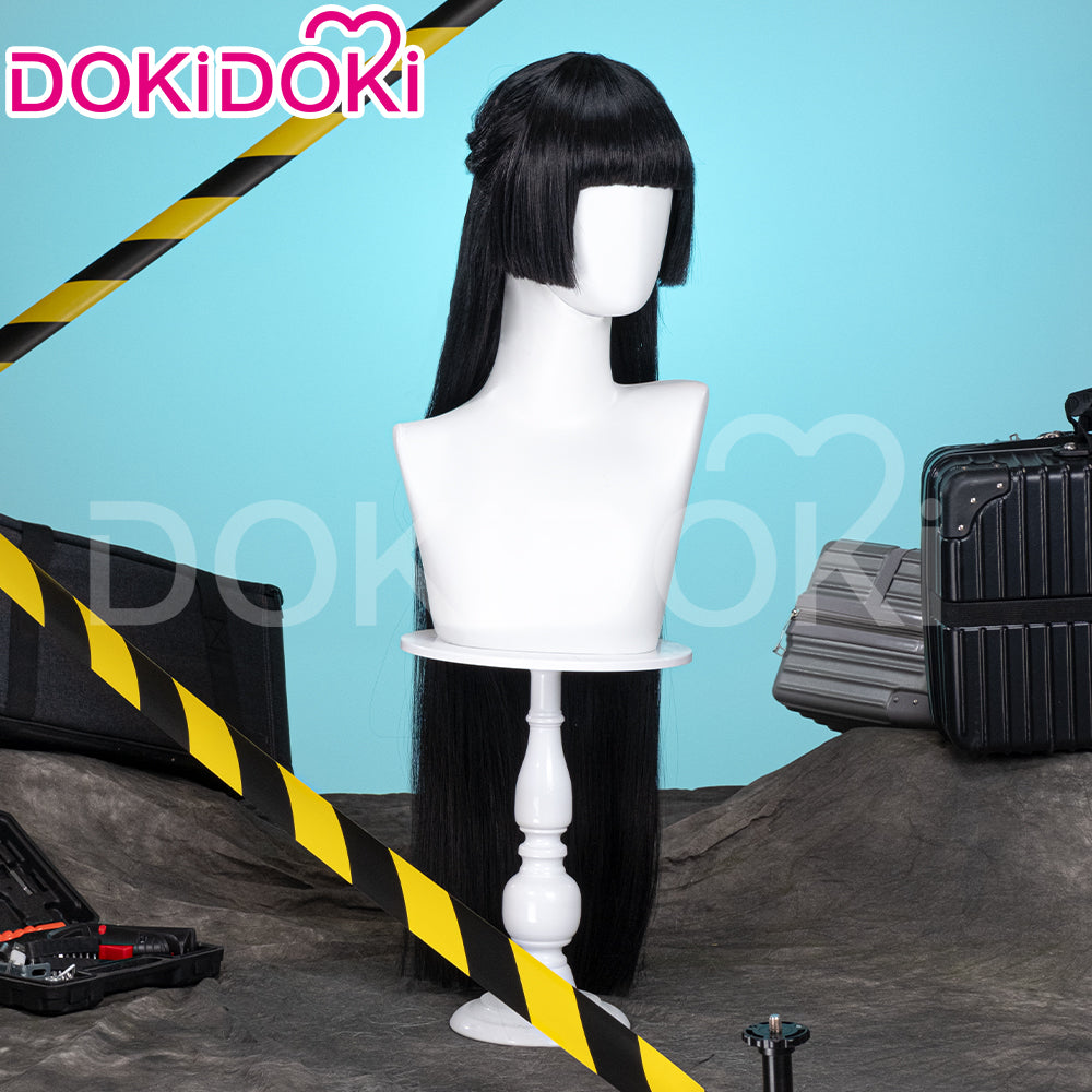 【Ready For Ship】DokiDoki Game Zenless Zone Zero Cosplay  Hoshimi Miyabi Cosplay Wig / Ears Long Straight Black