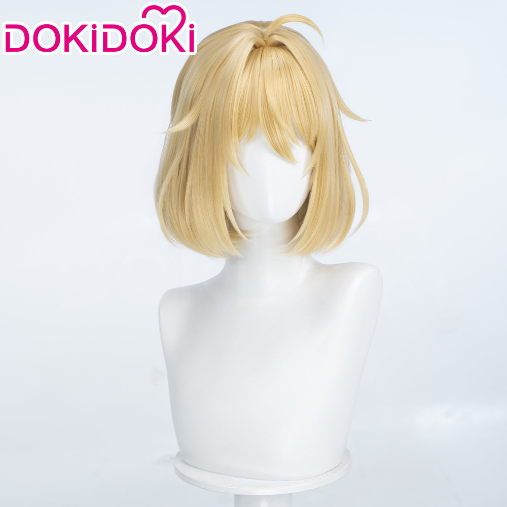 DokiDoki Game Genshin Impact Cosplay Belyi Tsar Wig Short Blonde Hair Cryo Archon Snezhnaya