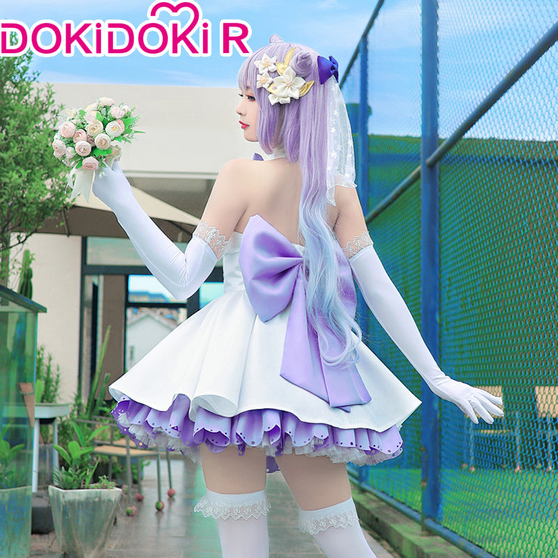 【in stock】DokiDoki-R Game Genshin Impact Cosplay Keqing Wedding Dress