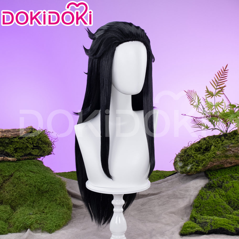 【Partially Ready For Ship】DokiDoki Game Genshin Impact Capitano Cosplay Wig / Mask Long Straight Red Hair Natlan The Captain
