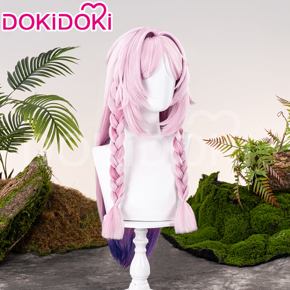 【Partially Ready For Ship】DokiDoki Game Genshin Impact Citlali Cosplay Wig Long Straight Double Braids Pink Purple Gradient Hair