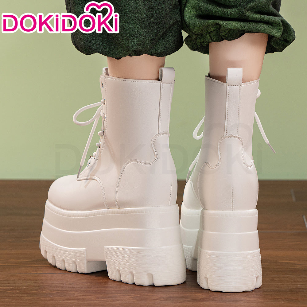 【19 CM】DokiDoki Height Increasing Shoes / Elevator Shoes Martin Boots Black White Invisible Thick-Soled 19 CM Platform Shoes
