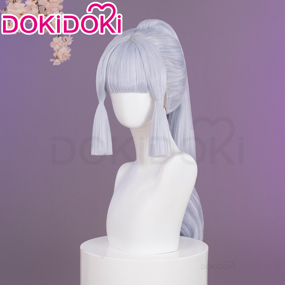 DokiDoki Game Genshin Impact Cosplay Kamisato Ayaka Wig Long Straight Light Blue
