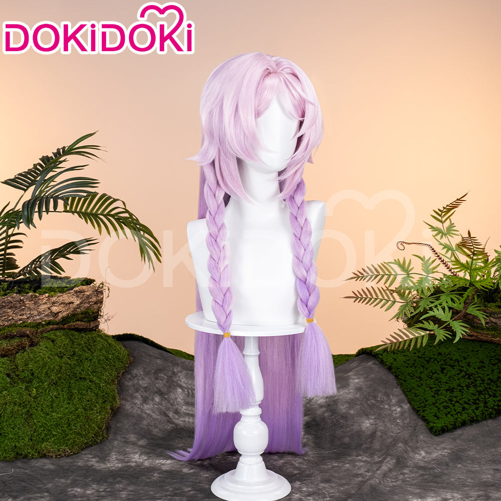 【Partially Ready For Ship】DokiDoki Game Genshin Impact Citlali Cosplay Wig Long Straight Double Braids Pink Purple Gradient Hair
