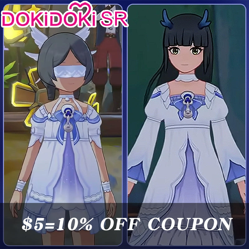 【POLL】$5 Deposit =10% off DokiDoki-SR Game Genshin Impact Cosplay Columbina Costume Long / Short Dress Moon-Prayer Night