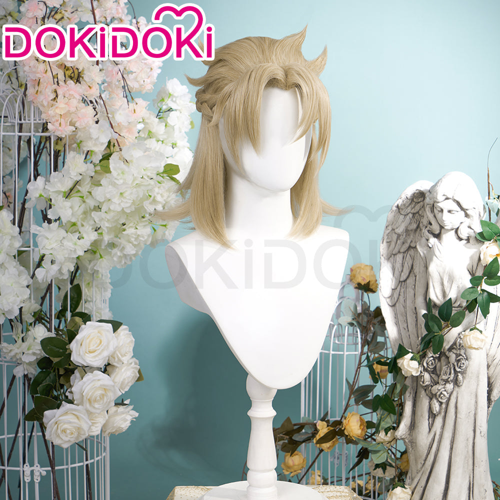 【Ready For Ship】DokiDoki Game Genshin Impact Cosplay Albedo Wig Short Straight Linen Wig Men