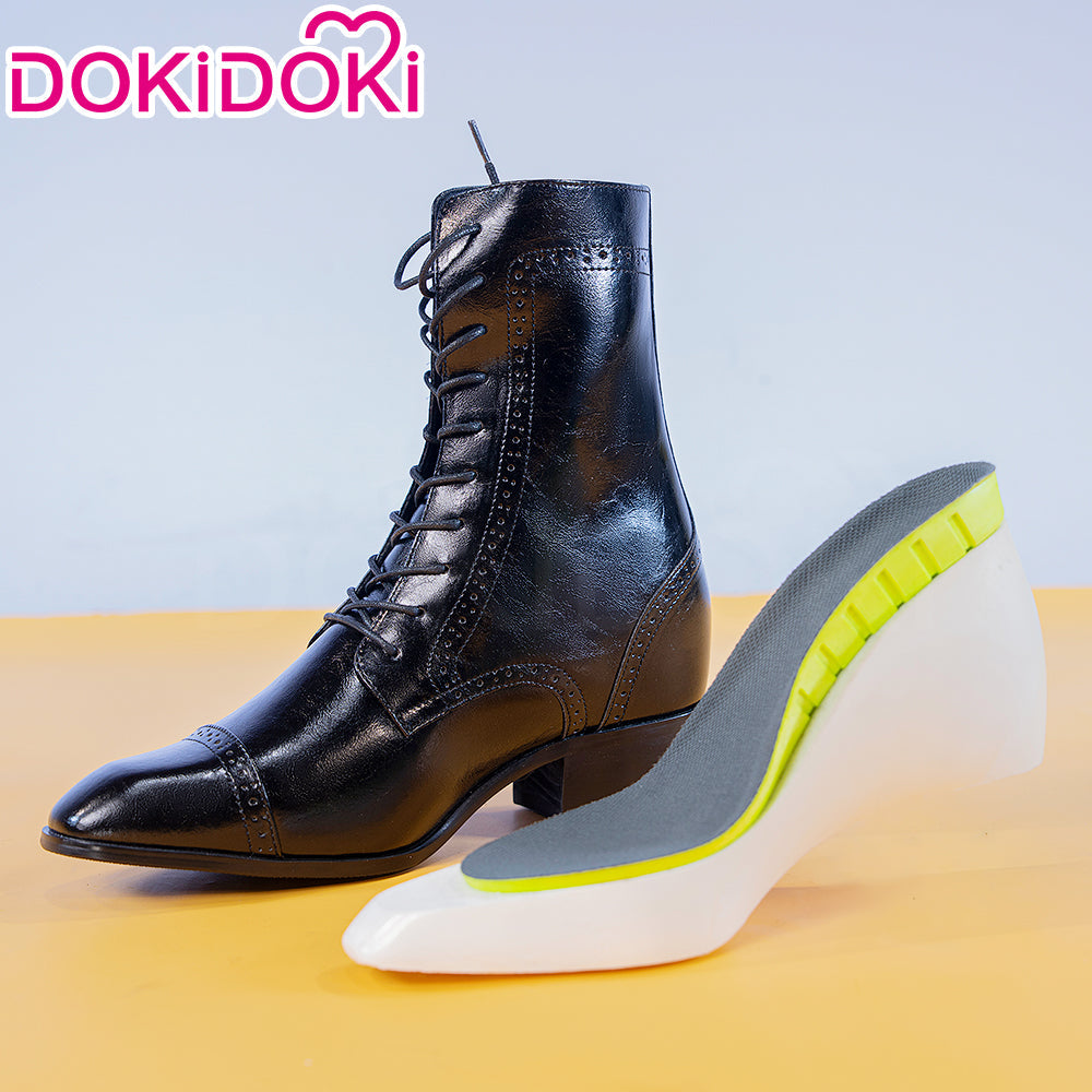【EU Local Shipping】【15CM】DokiDoki Height Increasing Shoes / Elevator Shoes Black / Red Sole Bottom Leather Shoes