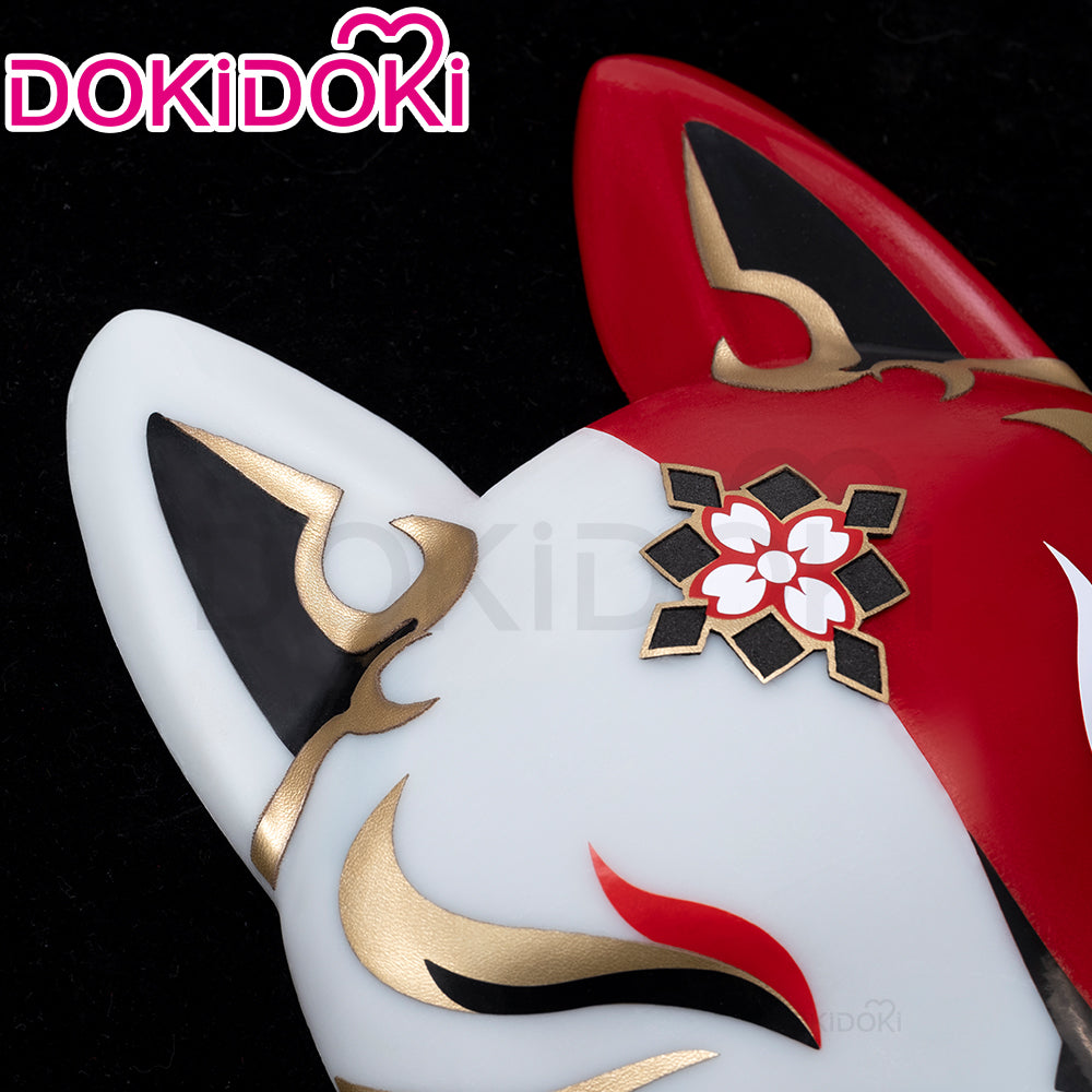 DokiDoki Game Honkai: Star Rail Cosplay Hanabi Wig / Mask / Headwear / Tattoo Long Brown Twin Tail/ Long Straight Red Gradient Hair Cute Miss Sparkle